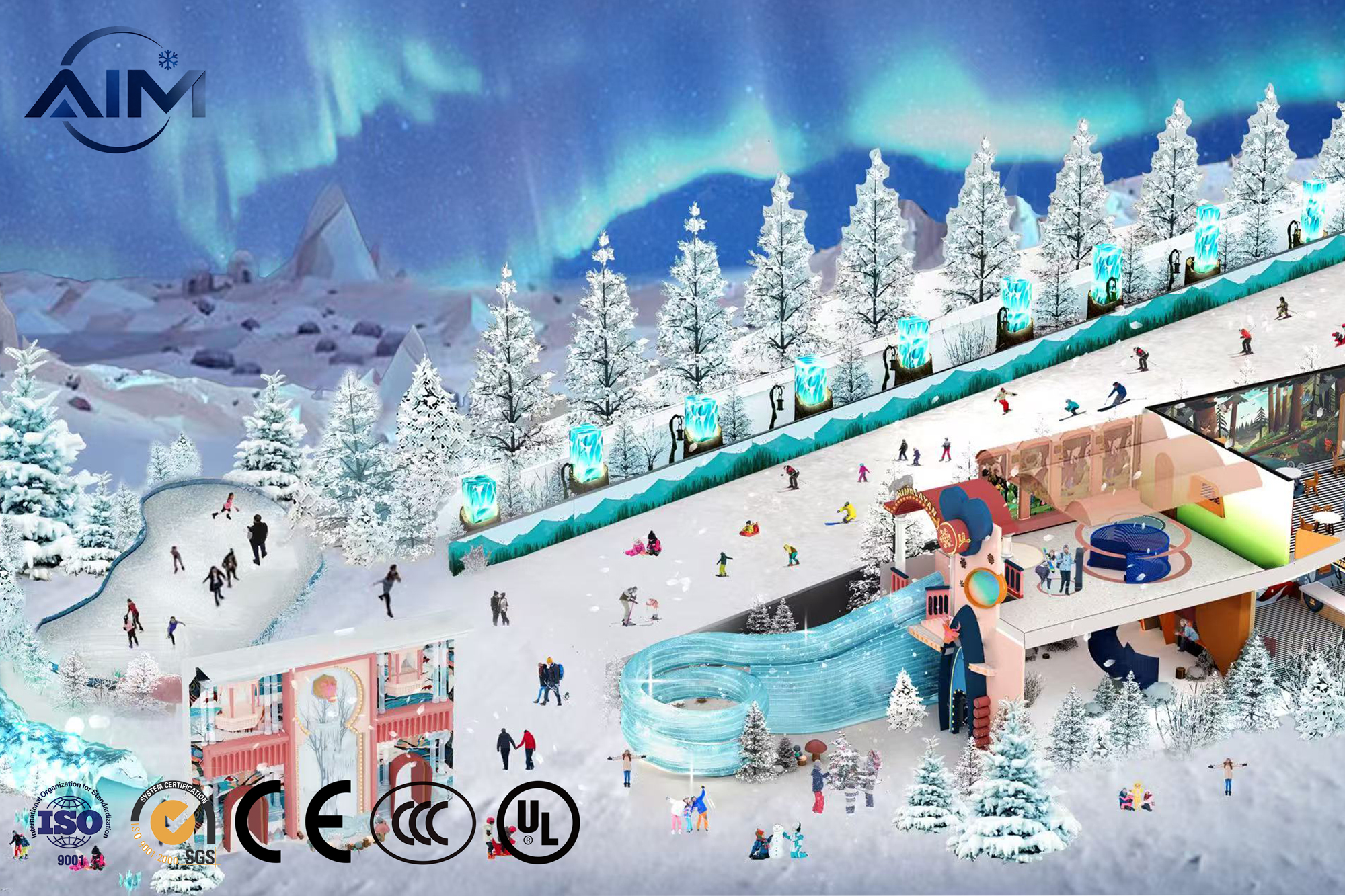 Diseño de parque de nieve para refrigeración de parques de nieve y planificación de espacios de nieve en interiores