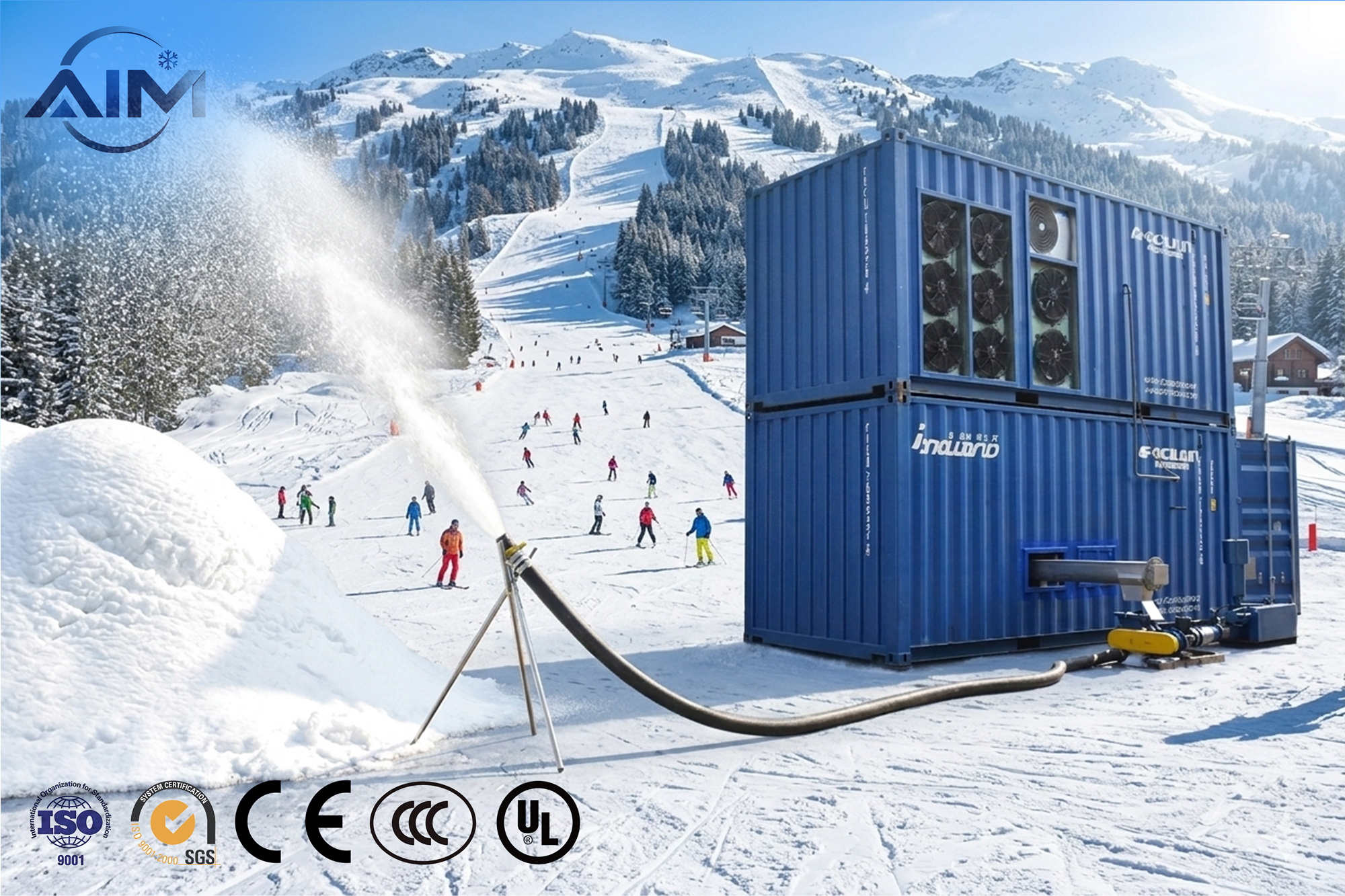 Máquina de nieve de cuatro estaciones para parques de nieve cubiertos y atracciones de nieve comerciales