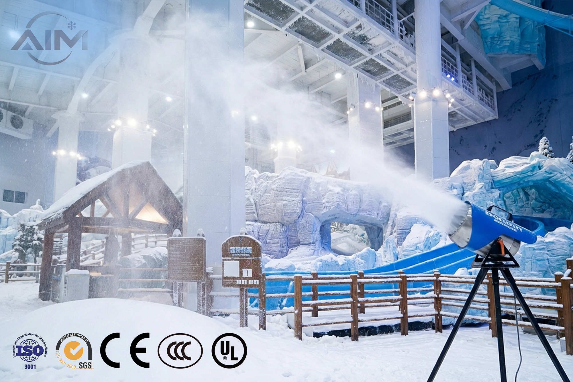 Máquina de nieve tipo pistola para cobertura de nieve al aire libre y proyectos de nieve para eventos