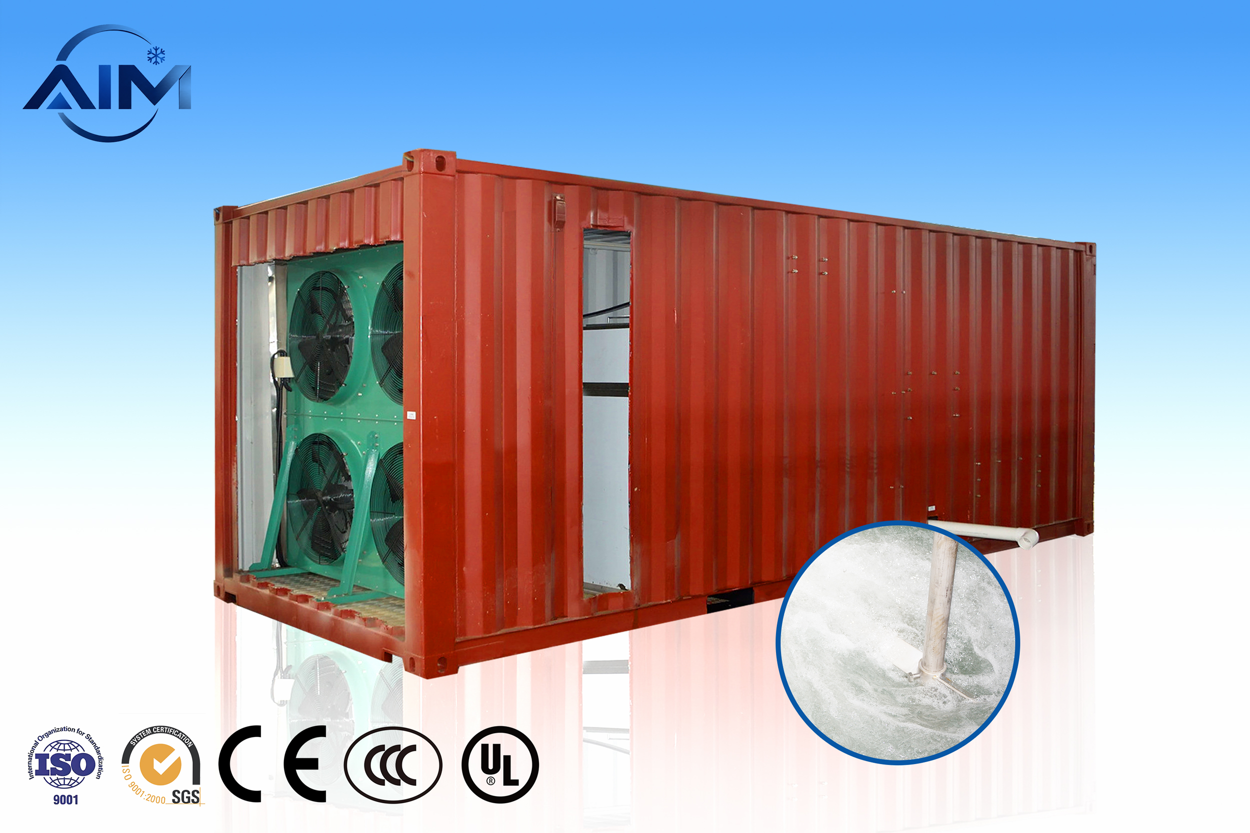Máquina de hielo en lechada AS-30TE para mariscos bombeables y enfriamiento de embarcaciones