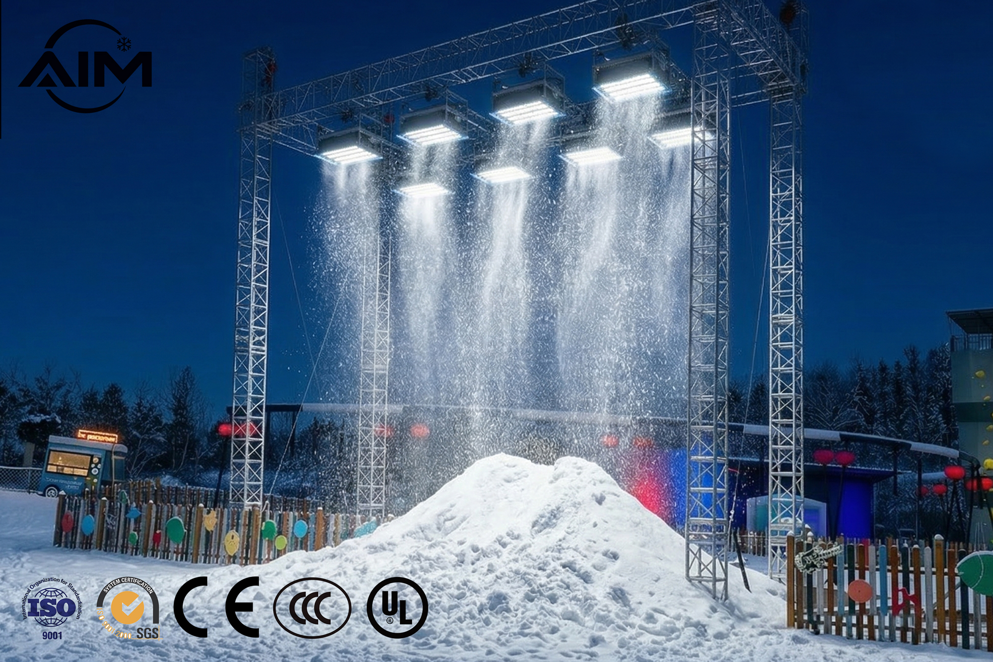 Máquina nevada para proyectos de nieve en interiores, nieve en las cuatro estaciones y lugares comerciales