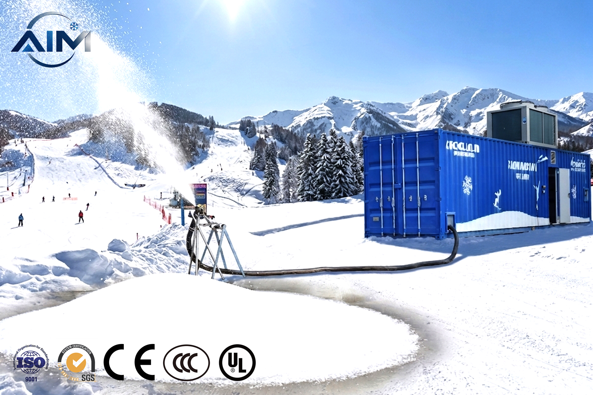 Snow Park Máquina de nieve para refrigeración de parques de nieve y planificación de espacios de nieve en interiores