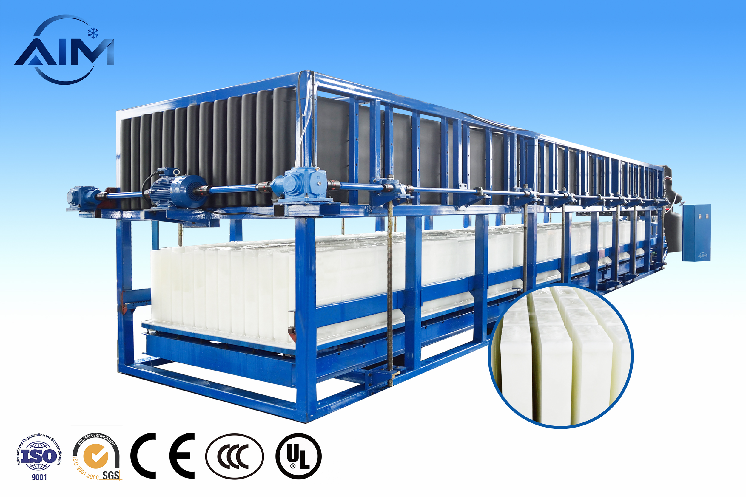 Máquina de hielo en bloques con enfriamiento directo AB-25T-DE para pesca y distribución de hielo