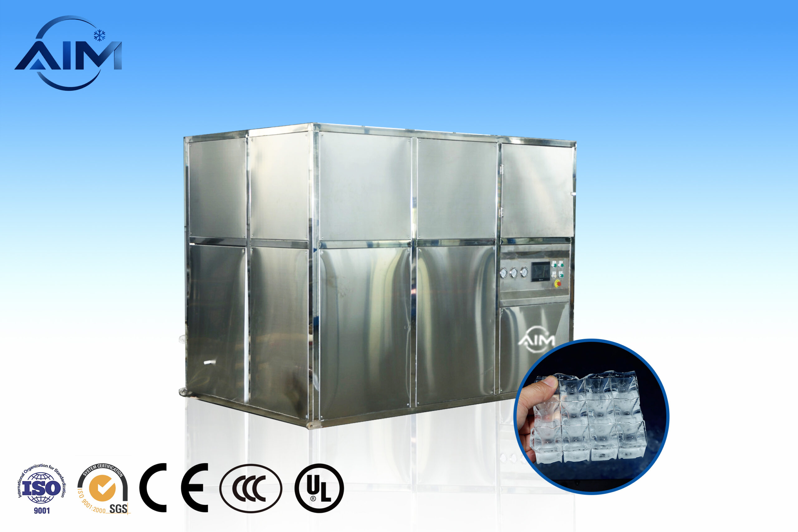 Máquina de hielo en cubitos AC-10TW para producción de hielo comercial