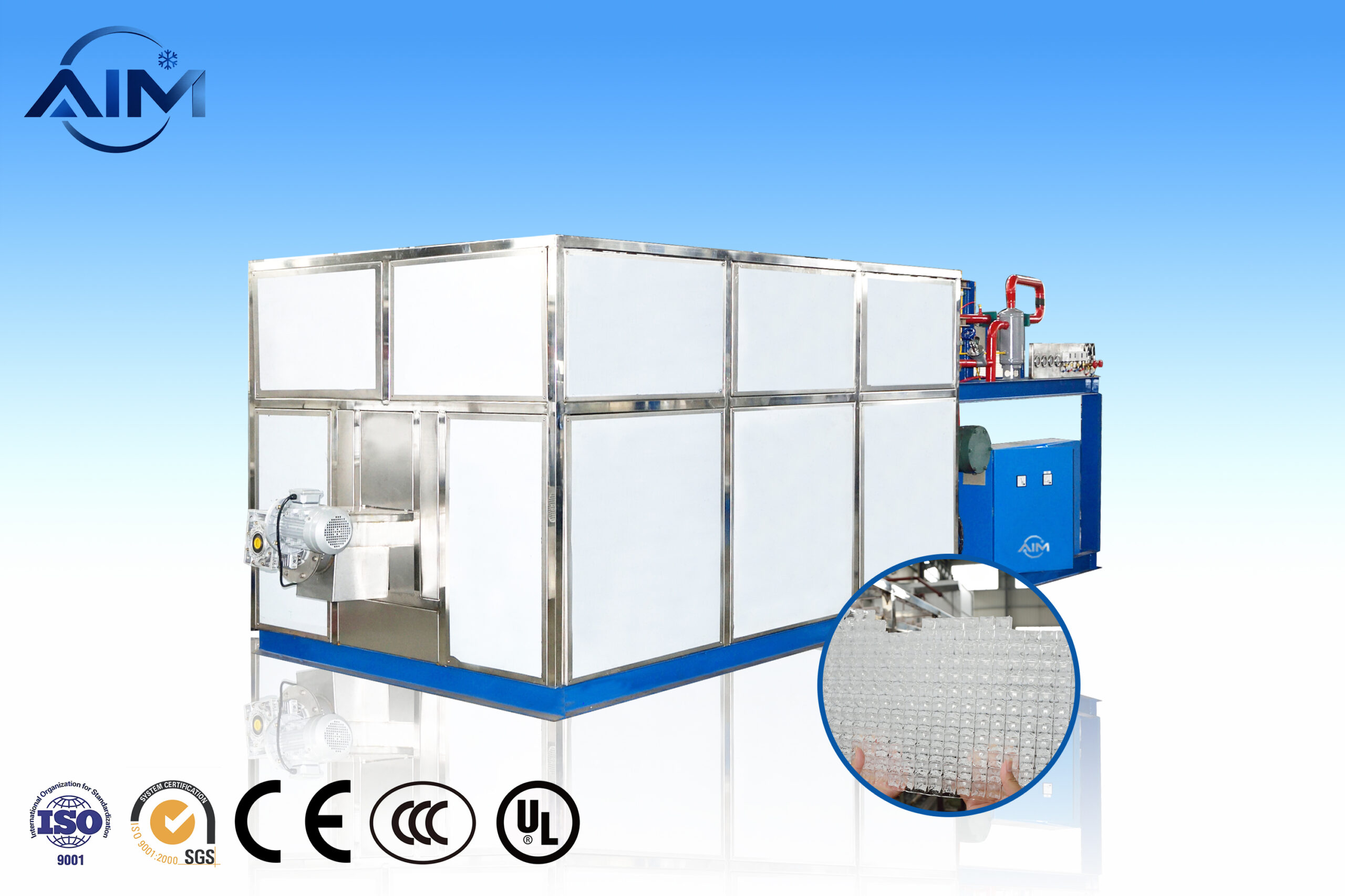 Máquina de hielo en cubitos AC-15EC para producción de hielo comercial