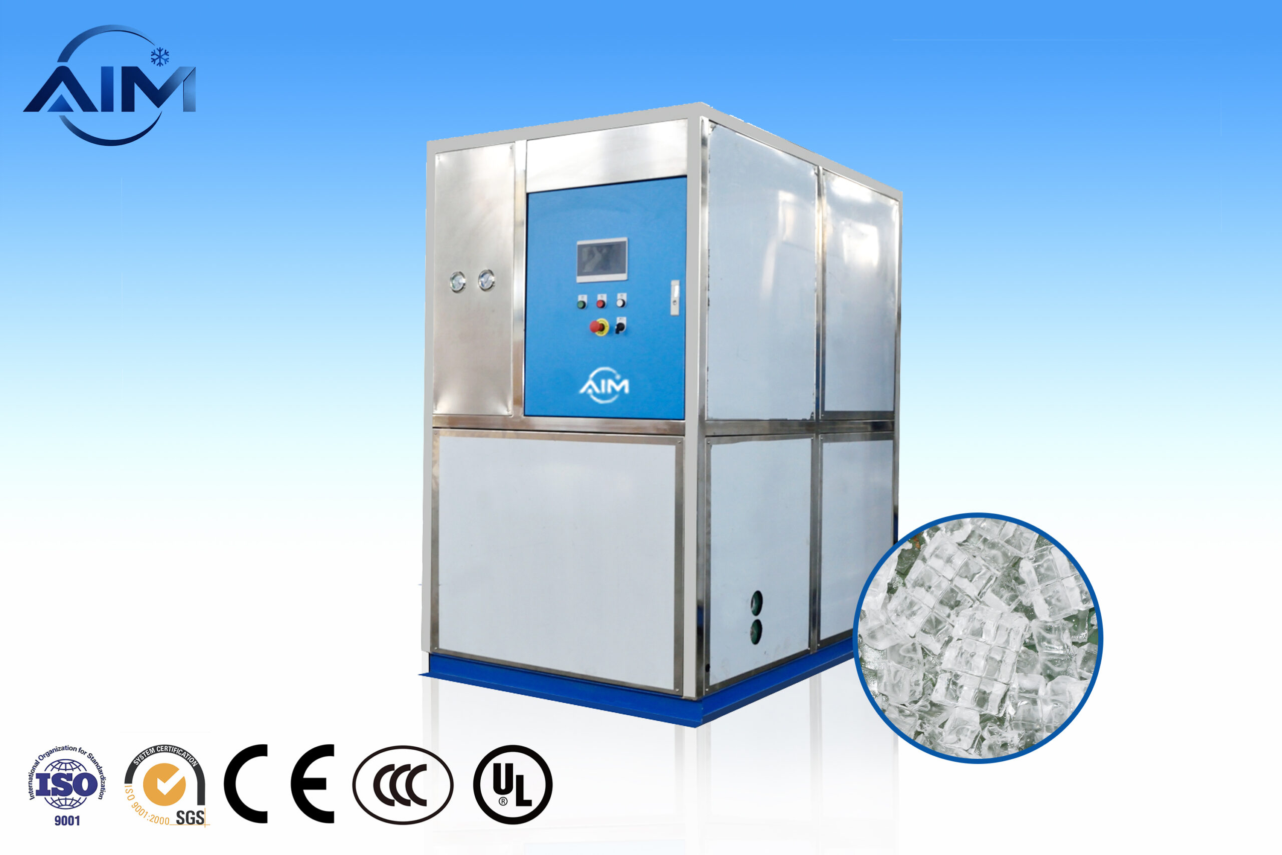 Máquina de hielo en cubitos AC-1TA para producción de hielo comercial