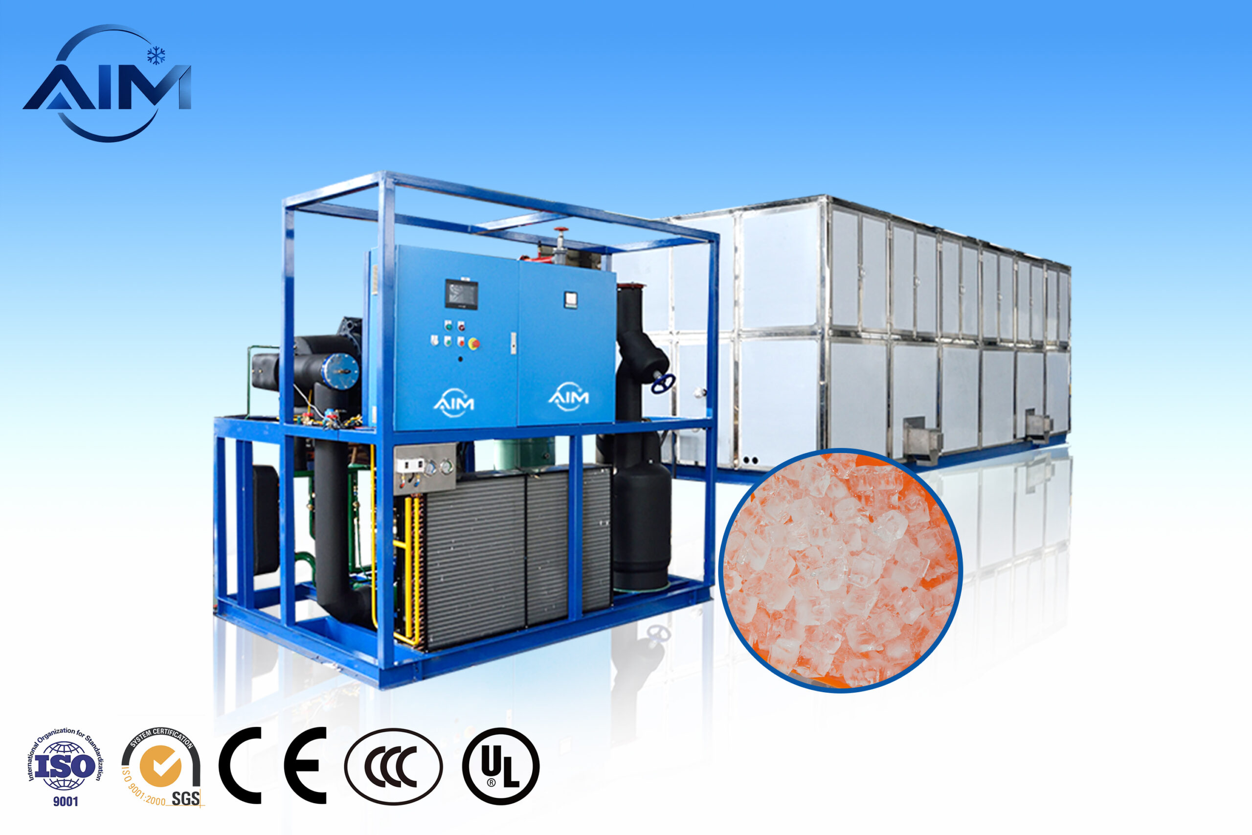 Máquina de hielo en cubitos AC-20EC para producción de hielo comercial