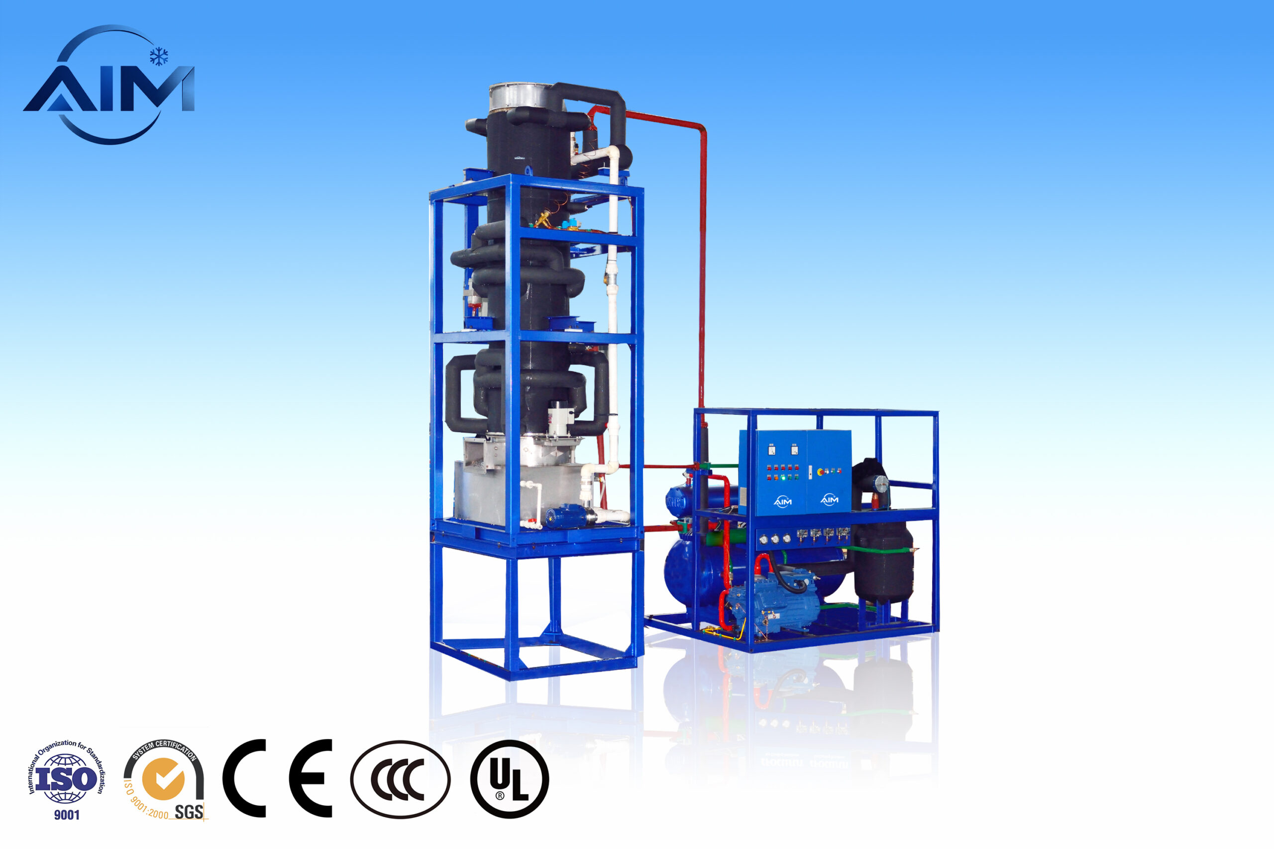 Máquina de hielo en tubos para fábrica de hielo comestible y producción de hielo envasado