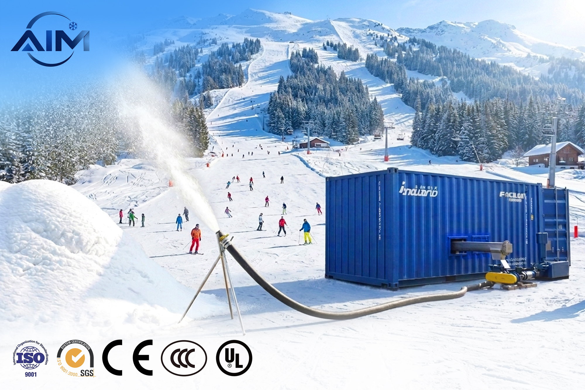 Máquina de nieve para salas de nieve cubiertas y proyecto de nieve de cuatro estaciones