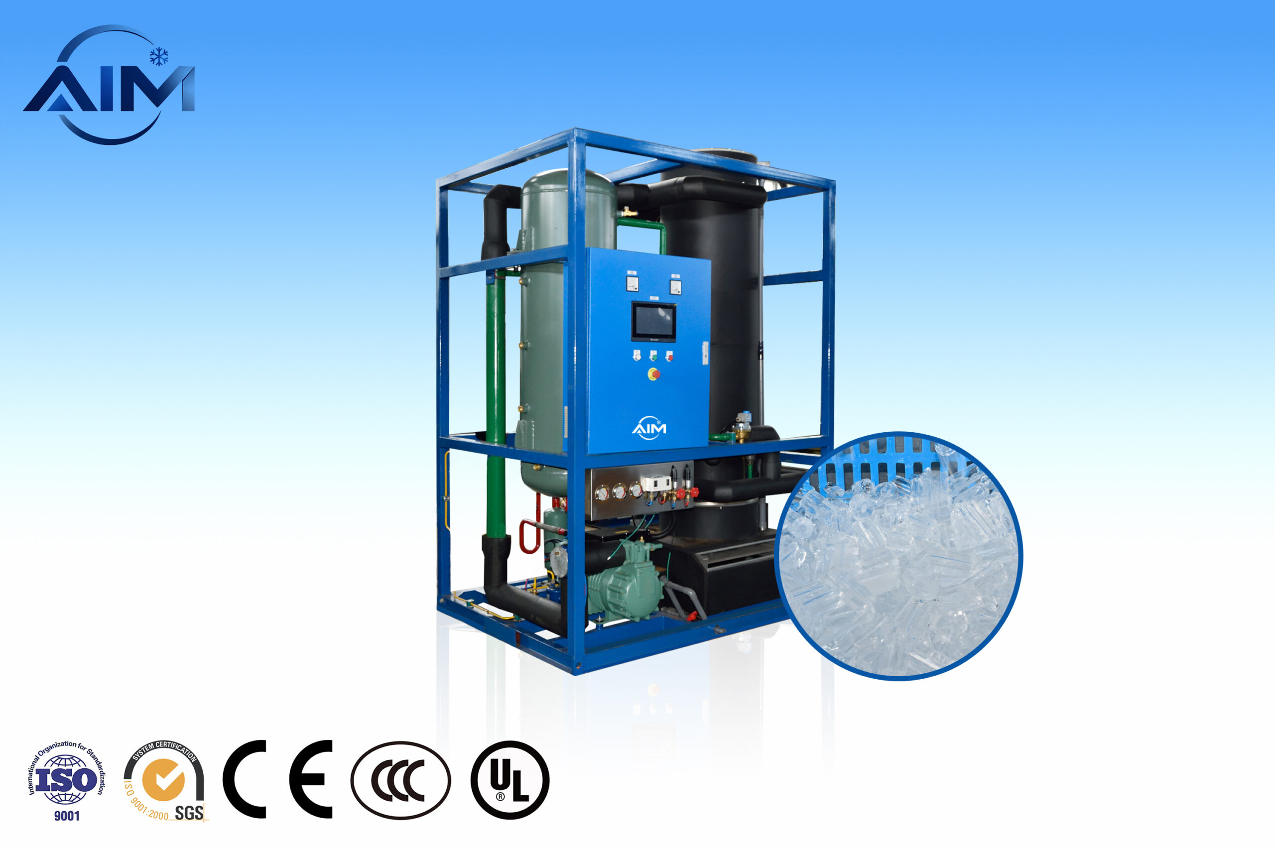 Máquina de hielo en tubos AT-5TW para fábrica de hielo comestible y producción de hielo envasado
